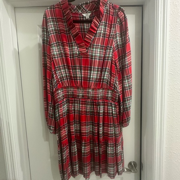 Crown & Ivy Red Plaid Ruffle Dress - Picture 3 of 4